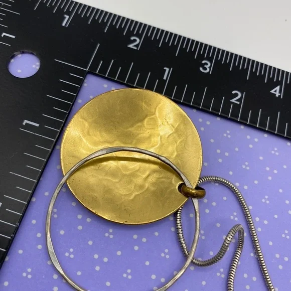 BAER SF Marjorie Baer Mixed Metals Long Brass & Silver Necklace - Picture 3 of 12